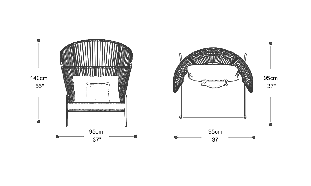 Image of the main dimensions of the product